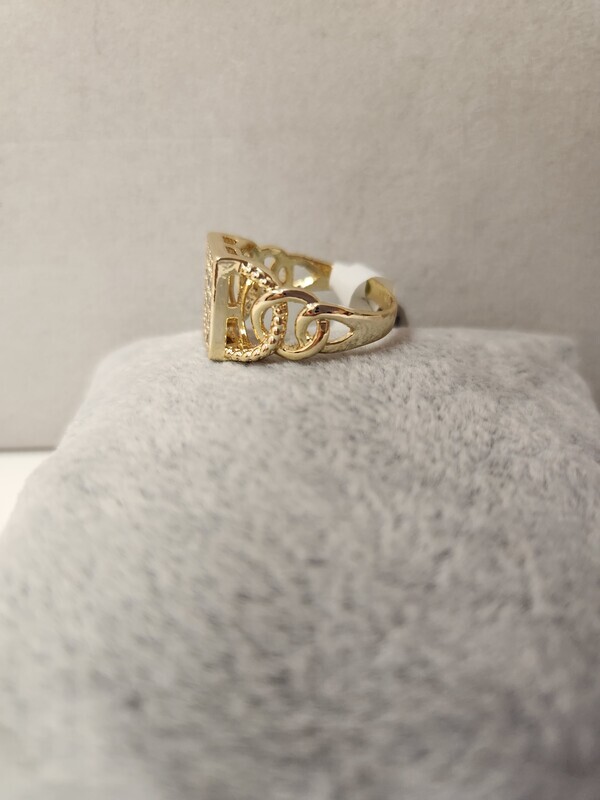Gold Rings with White Stones   