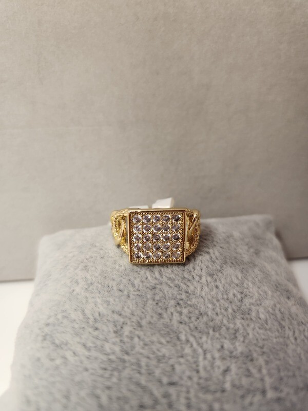 Gold Rings with White Stones   