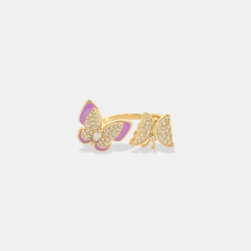 LRN209   Enamel Butterfly Ring   