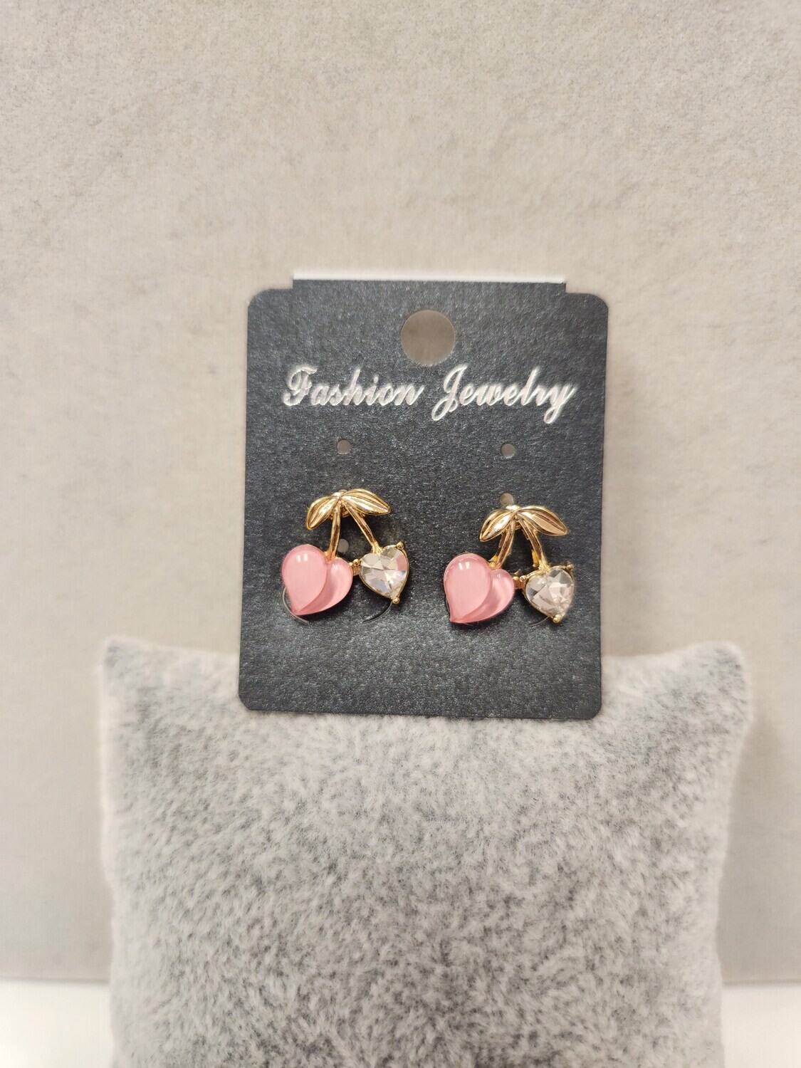 LE1024   Peach Cherry Earrings   Gold