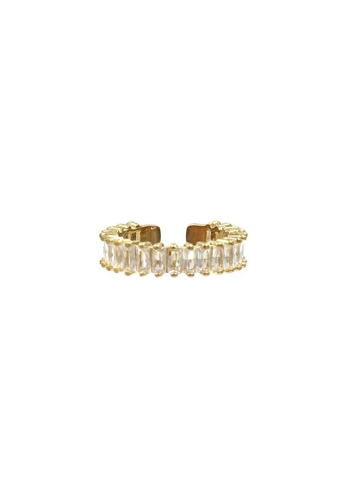 MR-4015   Crystal Metal Ring, Color: Gold