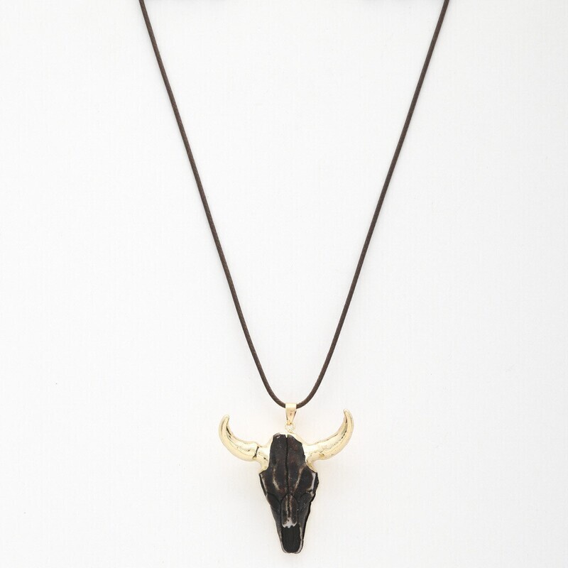 N-38124   Cattle Skull Pendant Necklace