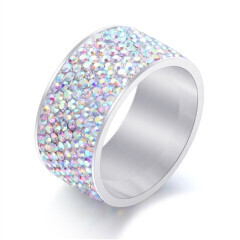 R1576   Rhinestone Stainless Steel Rings - AB