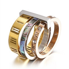 R1908   Stainless Steel Roman Numerals Rings