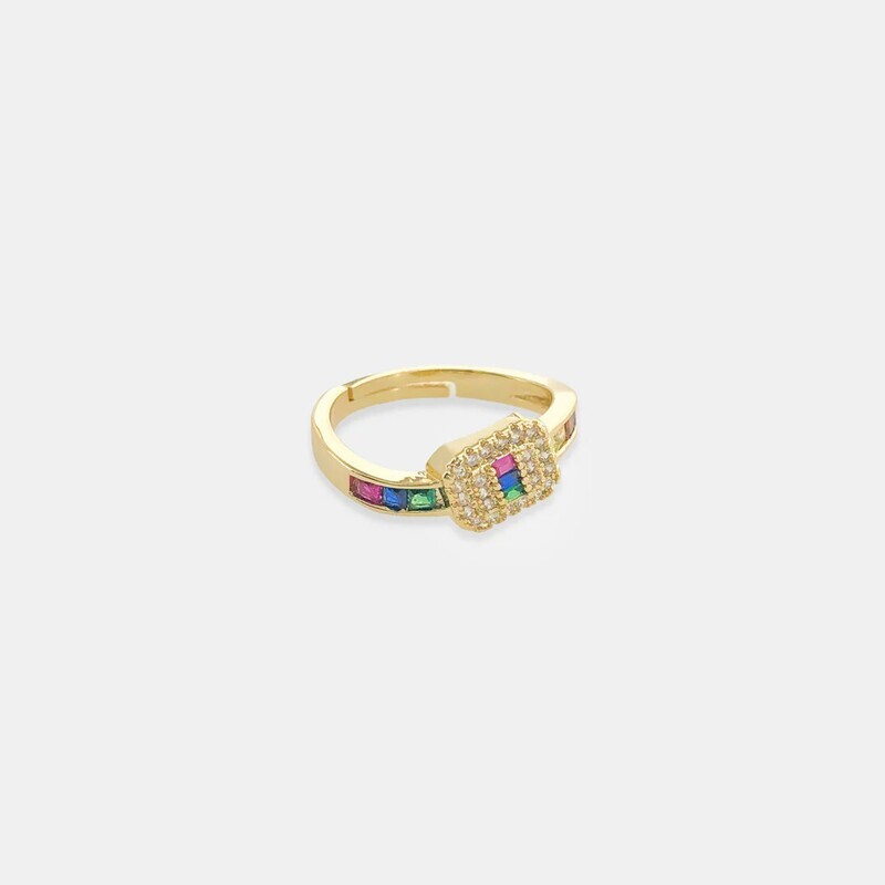 LRN227   Wavy CZ Ring