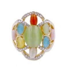 RB2213    Crystal Flower Adjustable Stretch Ring