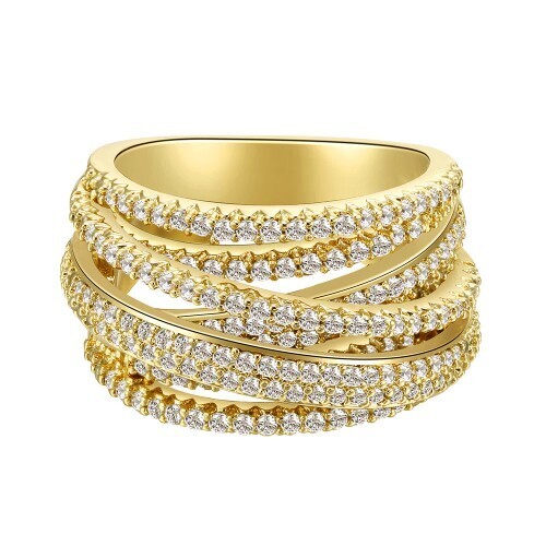 RS2055     Brass CZ Ring, Color: Gold, Size: 6