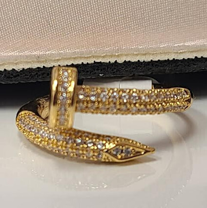 RS2740    All over Cubic Zirconia Nail Adjustable Ring