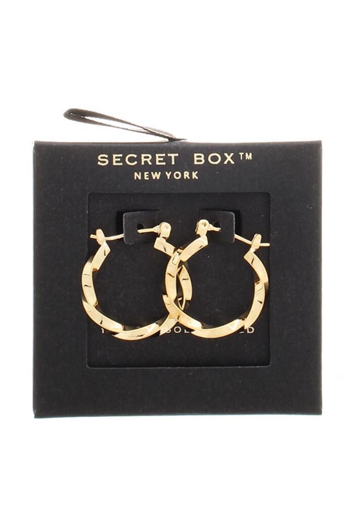 SB-17815   Secret Box Metal Hoop Earrings, Color: Gold