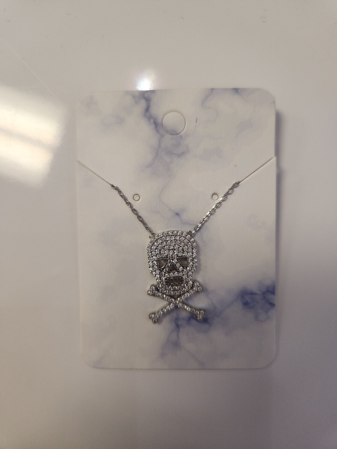 Silver Skull and crossbones Necklace