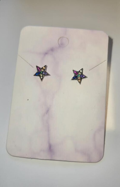 Small Colorful Star Earring