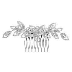 72035 Rhinestone Leaf Hair Comb