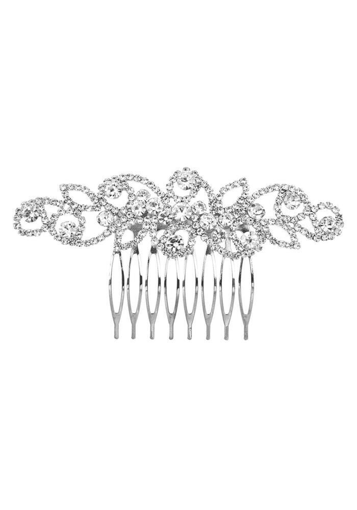 72036 Rhinestone Bouquet Hair Comb, Color: Silver