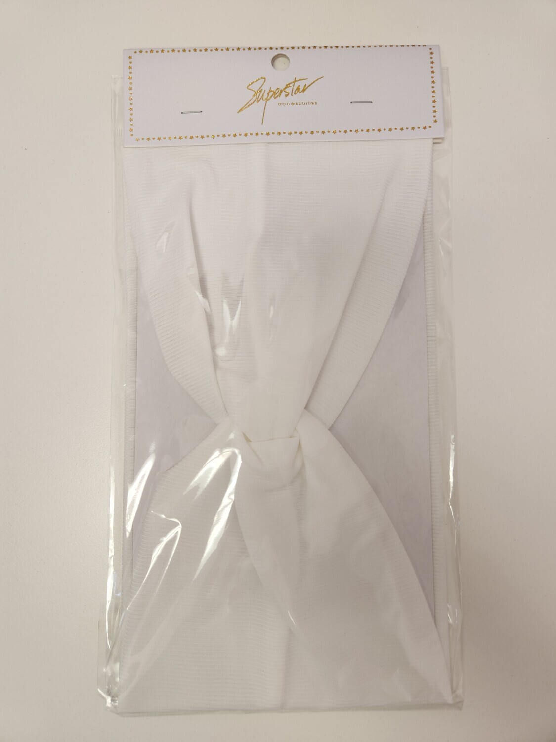 Large Smooth Stripe Headband, Color: White