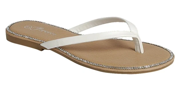 Fannie-100    Rhinestone Flat Sandals