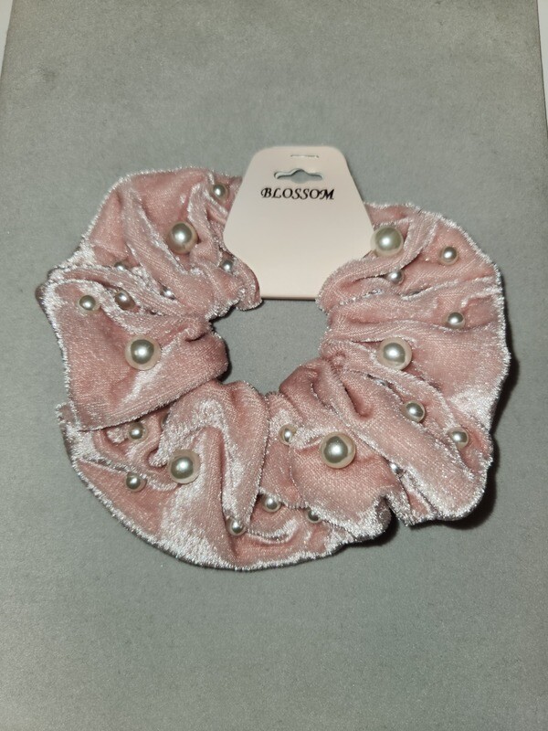Pearl Embellished Velvet Scrunchie