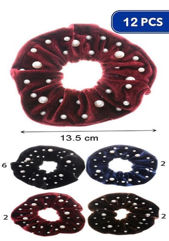 Pearl Embellished Velvet Scrunchie