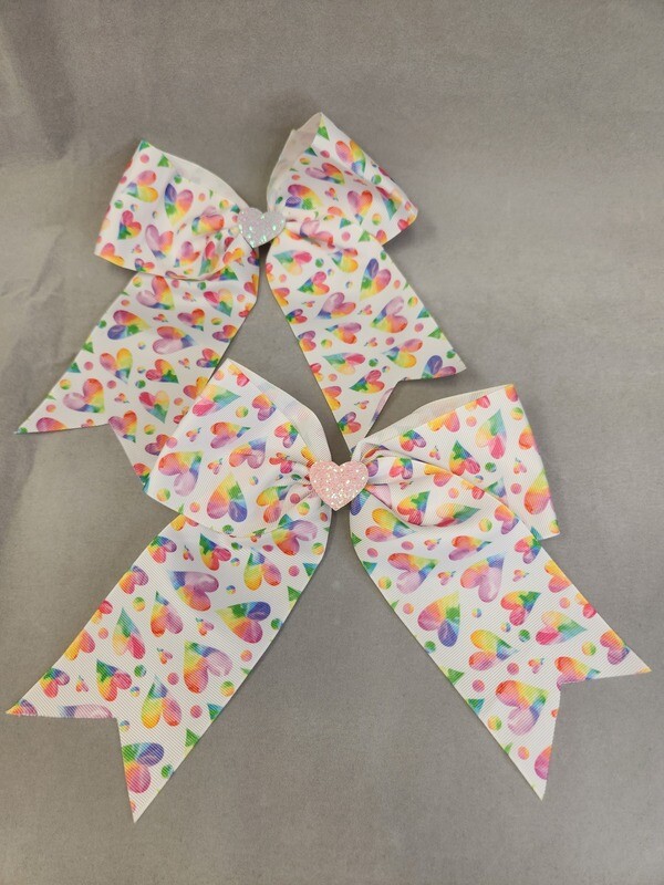 Hair Bows   Colorful Hearts