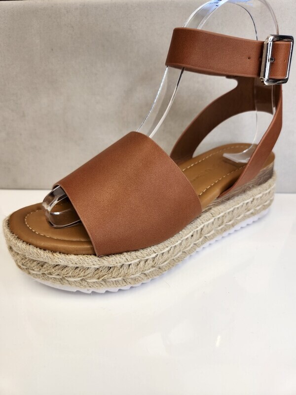Klara-31   Wide Single Band Ankle Strap Sandal