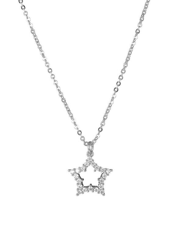 Cubic Zirconia Star Shaped Necklace