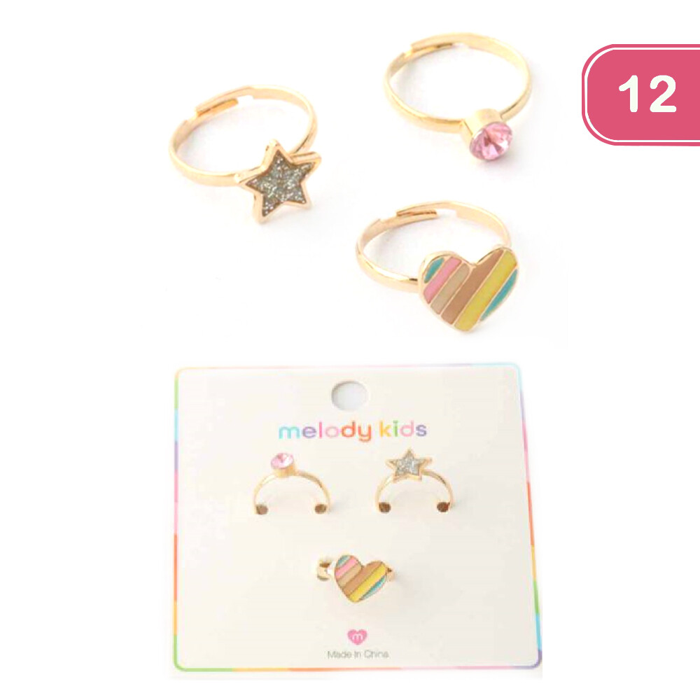 RNK-0110   Rainbow Heart Ring Set