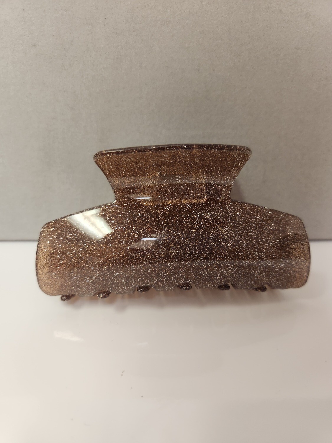 Acrylic Medium Hair Clips  Glitter, Color: Brown