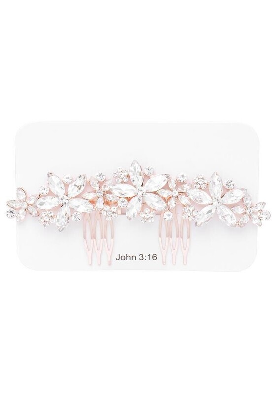 HF79-41035 Floral Crystal Hair Comb