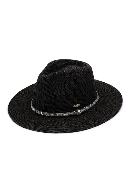 KP-014   Panama Hat w/ Rhinestone Brim Band