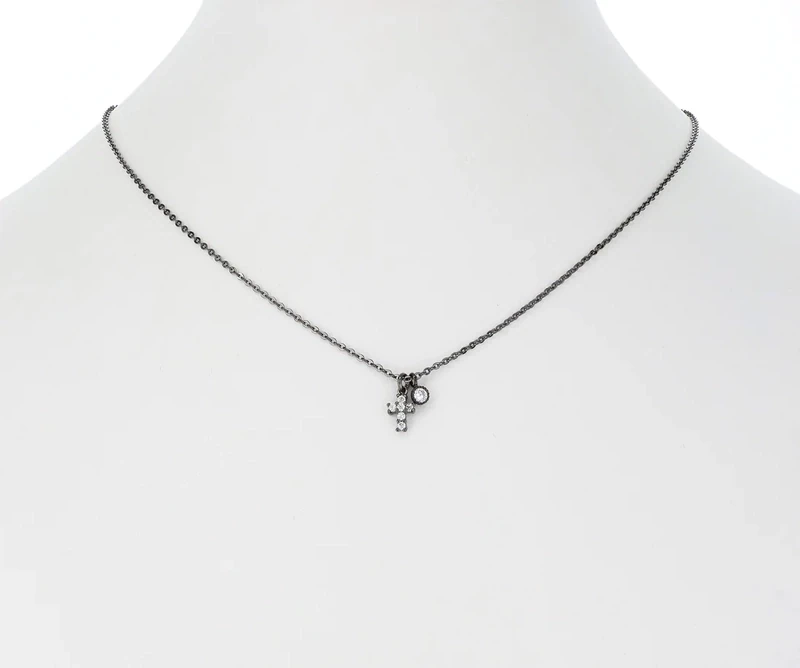 825NK913   Small Cross and Stud Necklace