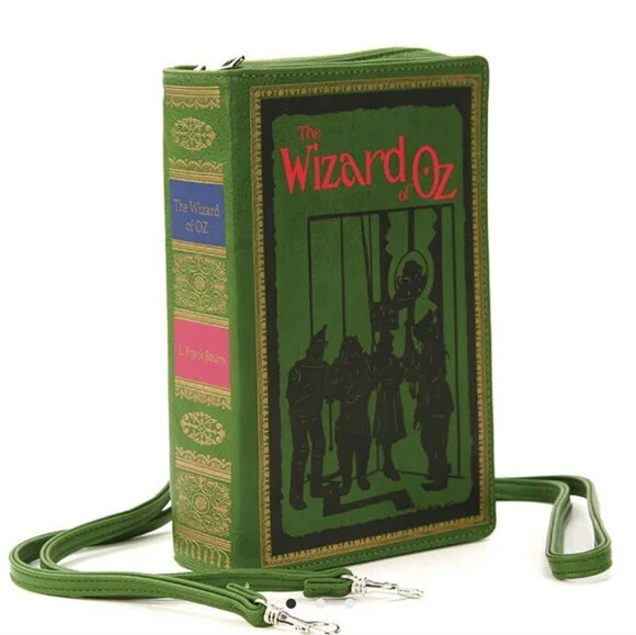Things2die4 Green Vinyl The Wizard Of Oz Book Clutch Purse Crossbody Bag L Frank Baum