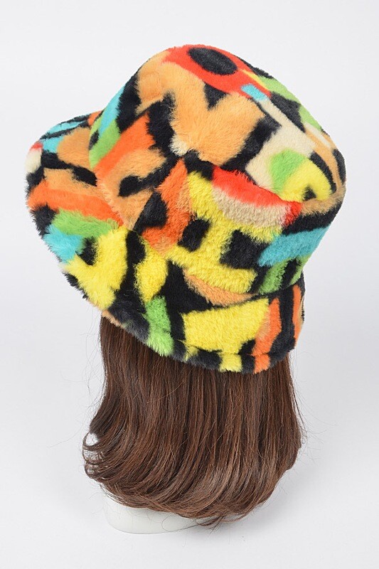 AMH1691MT   Multi Color Fur Bucket Hat