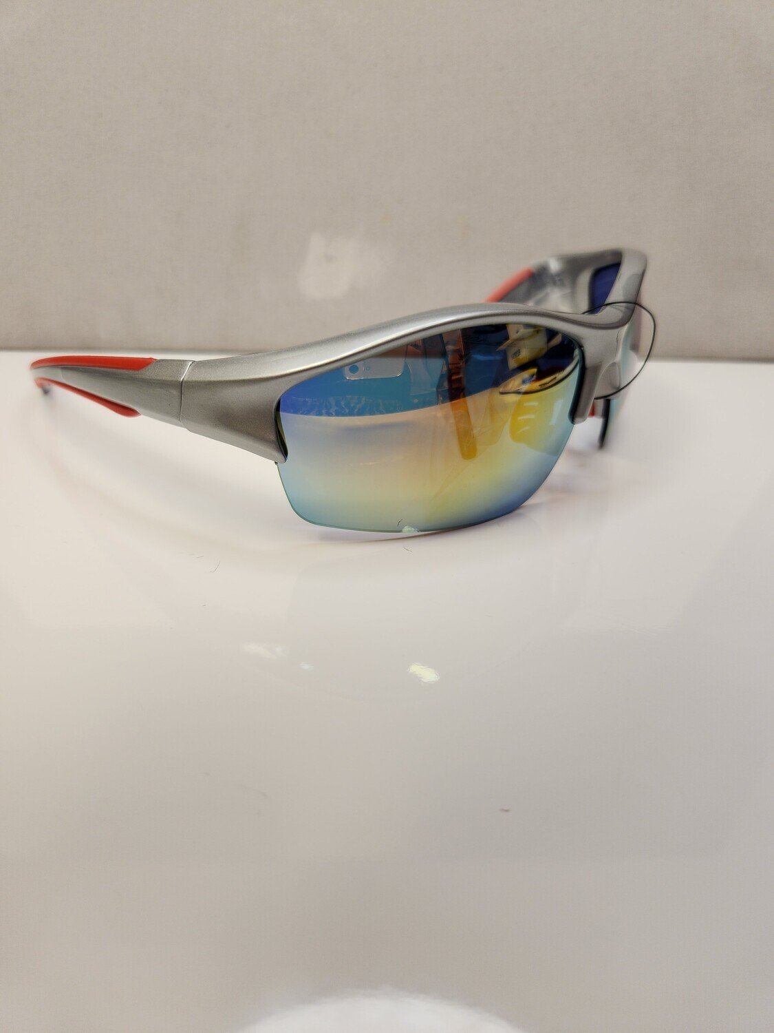 PS4078   Curve Polorized Sports Sunglasses, Color: Silver/Orange