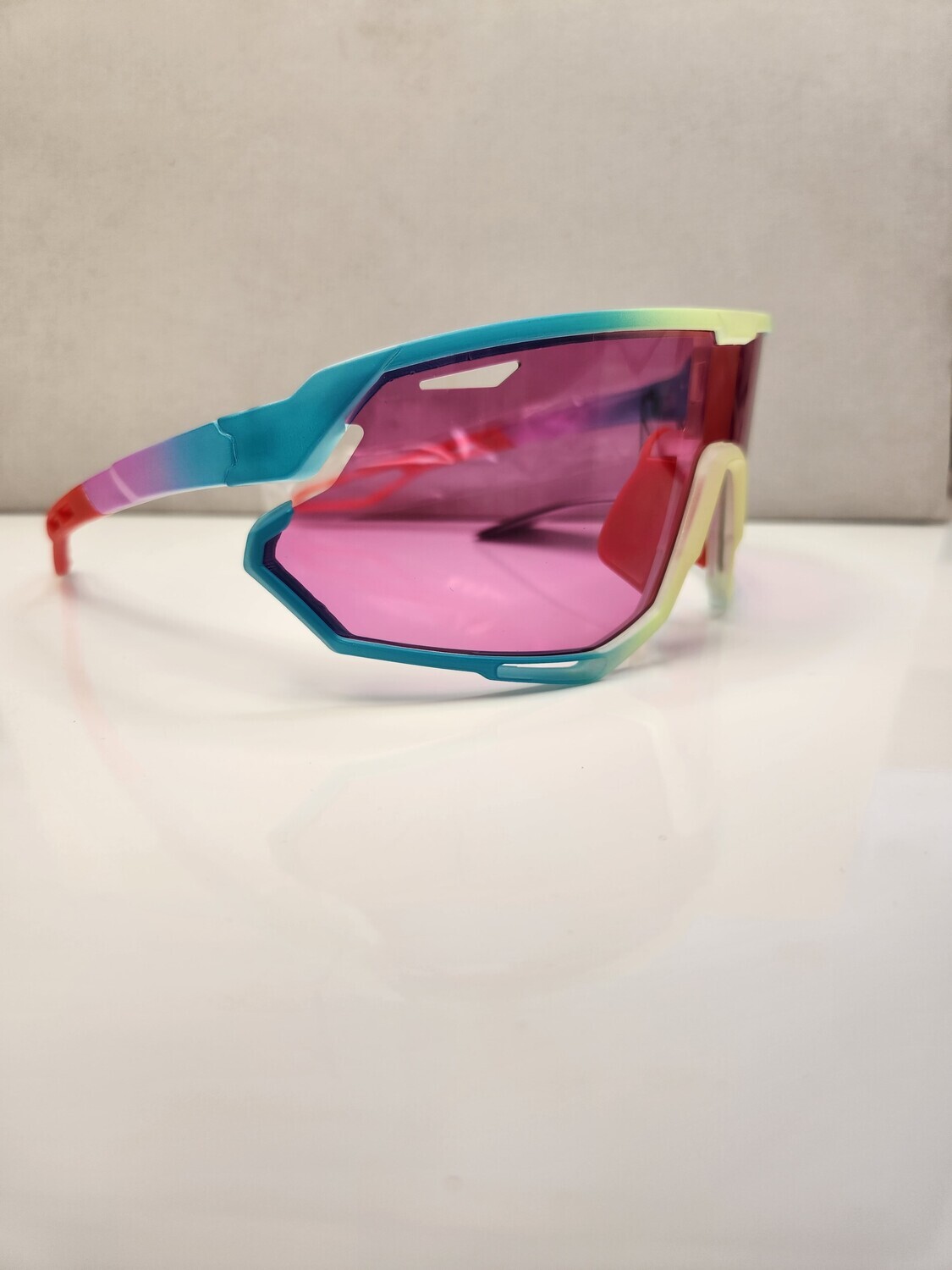 BP0193   Multi Art Shield Sunglasses, Color: Neon