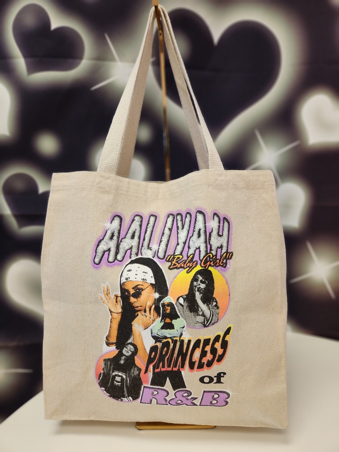 Aaliyah &quot;Baby Girl&quot; Air Brushed Tote Bag