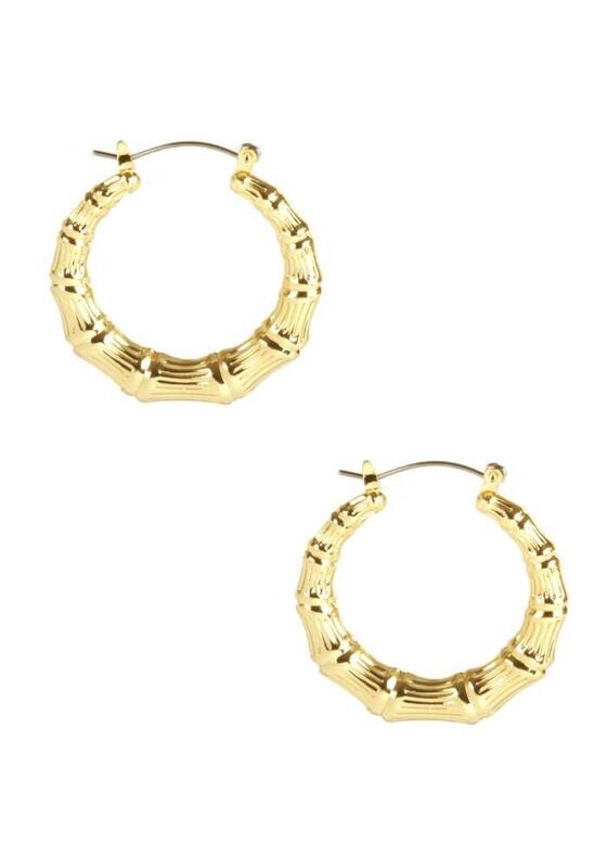 PE-3361   Metal Bamboo 35MM Hoop Earrings