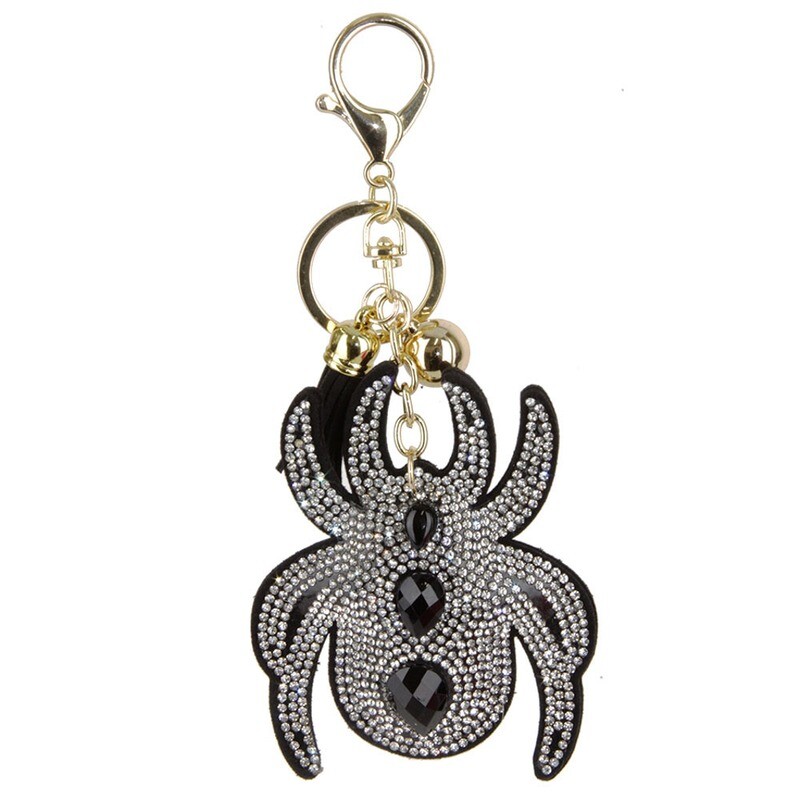 KC444X-558   Spider Puffy Crystal Keychain