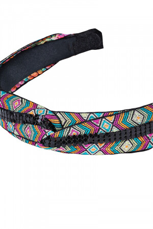 MMH8376   Multi Flat Bead Chain Twist Headband