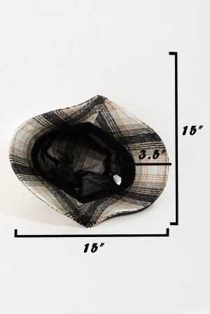 MMT8254   Plaid Checkered Pattern Bucket Hat