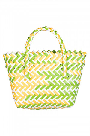 MMA8343   Multi Color Basket Weave Fashion Handbag