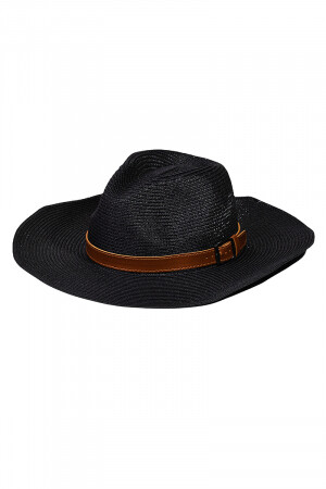 MMT8511   Straw Texture Belt Strap Fashion Hat   , Color: Black