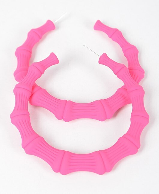 AME3288   Color Paint Bamboo Shape Earring
