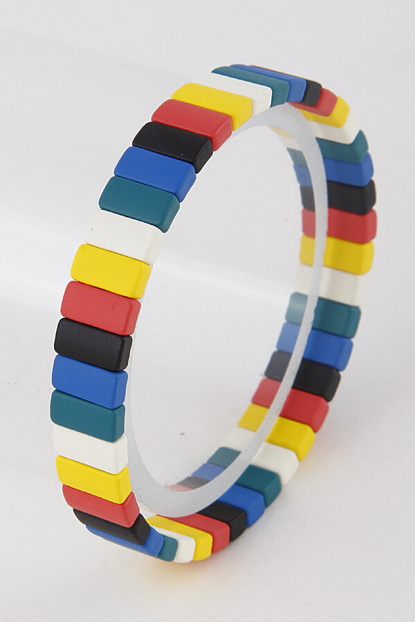 B0046   Pastel Block Bracelet   , Color: Boho