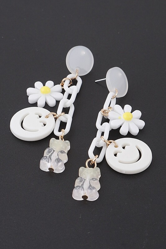 FE6158   Happy Charms Chain Earrings
