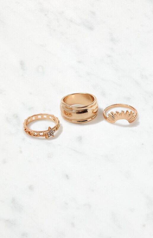 L.A. Hearts 3 Pack Starburst Rings