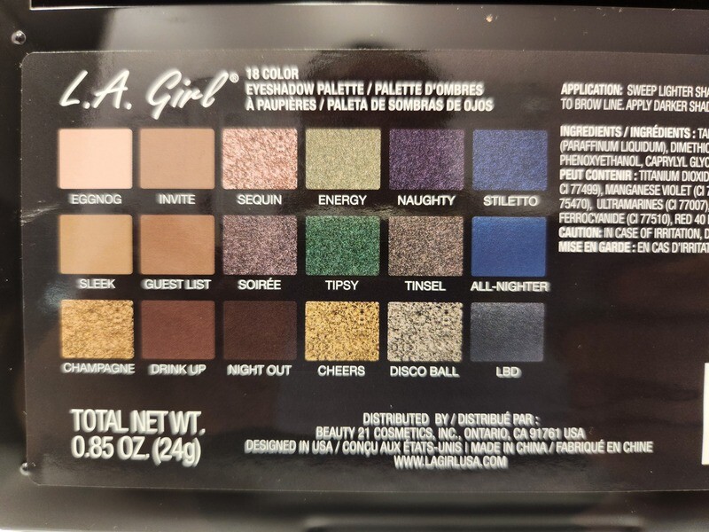 LA Girl 18 Eyeshadow Palette   Black
