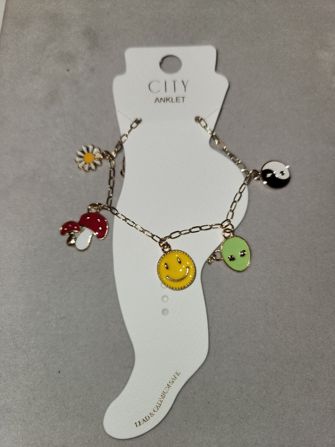 MA-0055   Happy Dayz Anklet   Gold