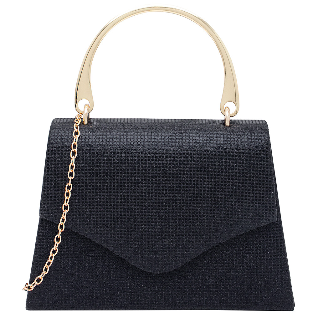 JBA1-0012   Chic Texture All Over Handle Crossbody Bag   Black