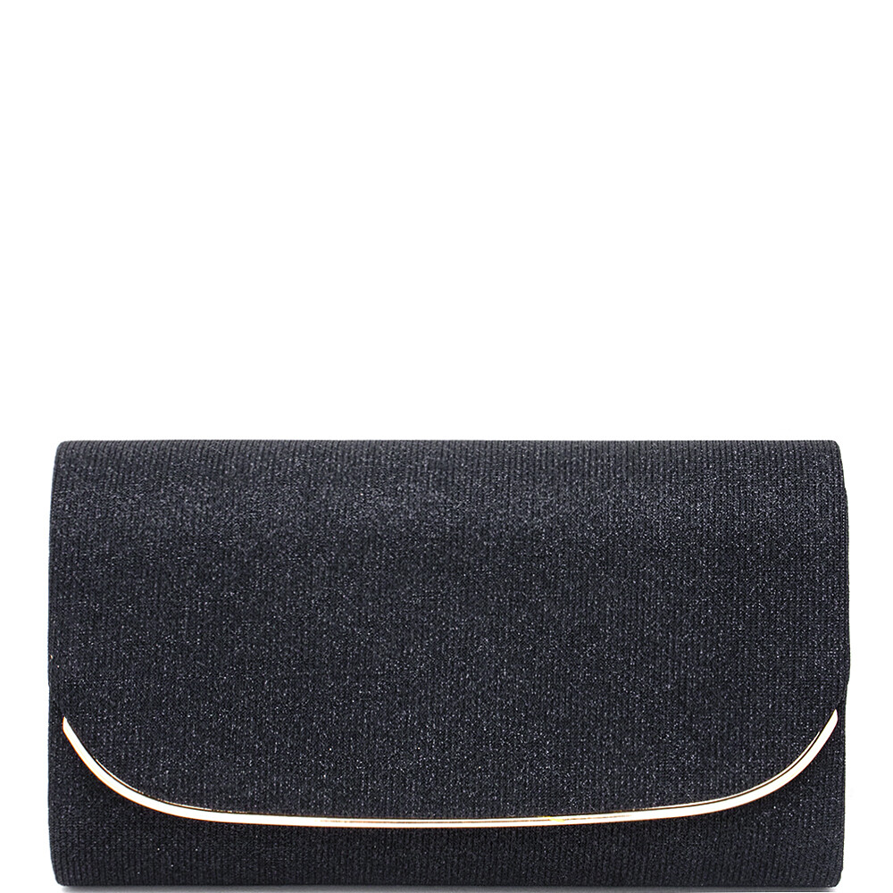 JBA1-0014   Fashion Texture All Over Chic Crossbody Evening Bag   Black