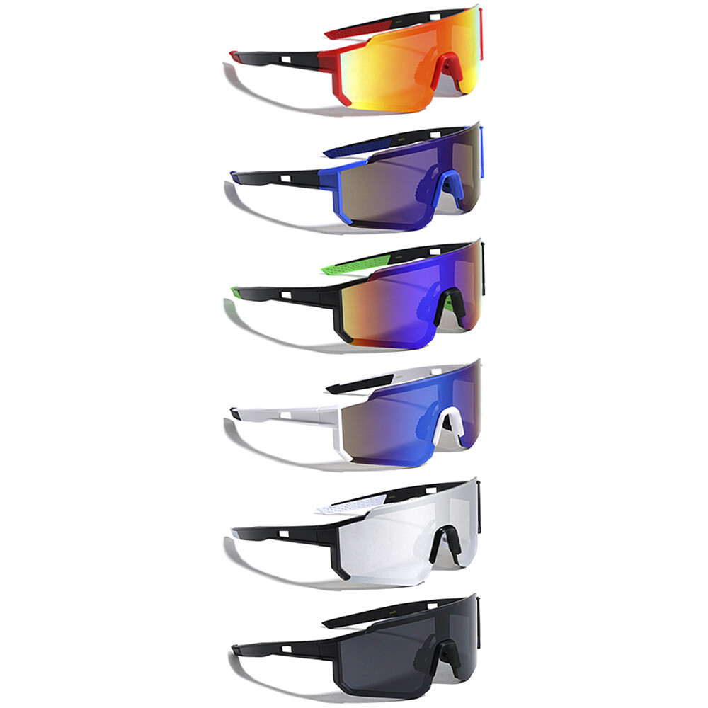 BP-0181-CM SEMI RIMLESS SHIELD COLOR MIRROR SPORTS SUNGLASSES