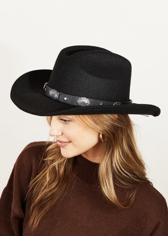 MMT8502BK Black Cowboy Felt Hat